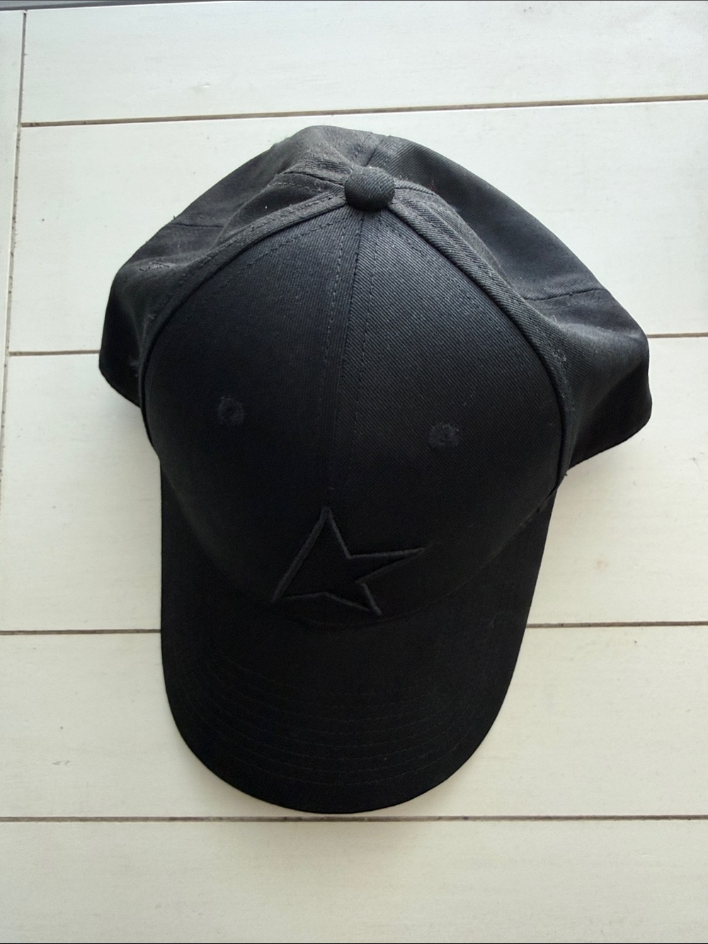 Golden Goose Black Baseball Cap with Embroidered Star